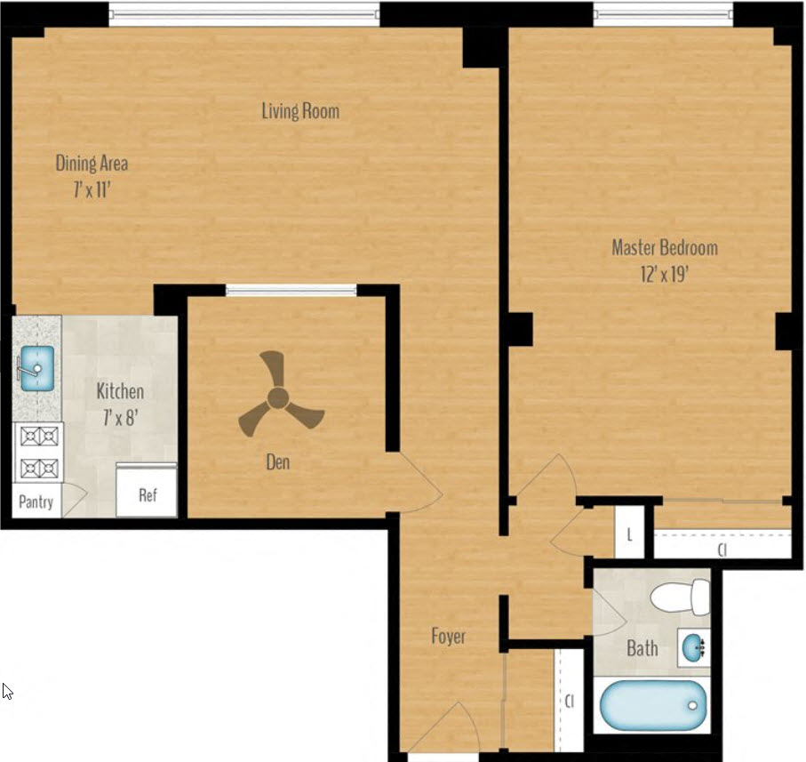 1 Bedroom + Den Image